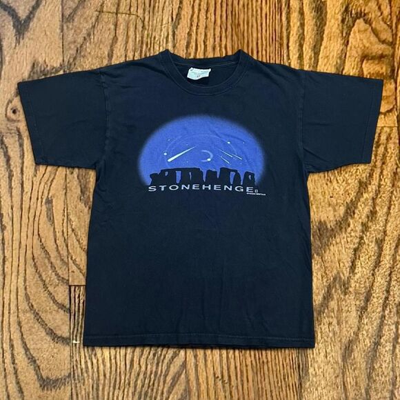 Vintage Stonehenge Night Sky Historic Destination Souvenir T Shirt - Picture 1 of 5